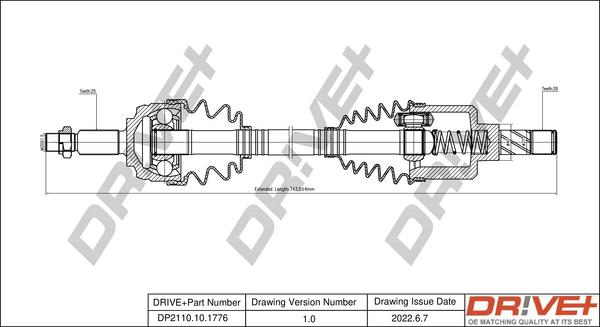Dr!ve+ DP2110.10.1776 - Drive Shaft autospares.lv