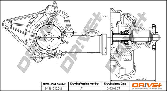 Dr!ve+ DP2310.10.045 - Water Pump autospares.lv