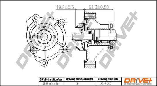 Dr!ve+ DP2310.10.050 - Water Pump autospares.lv