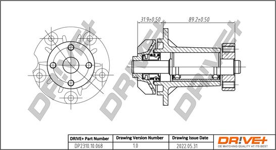 Dr!ve+ DP2310.10.068 - Water Pump autospares.lv