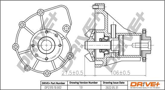 Dr!ve+ DP2310.10.002 - Water Pump autospares.lv