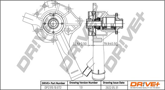 Dr!ve+ DP2310.10.072 - Water Pump autospares.lv