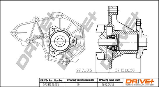 Dr!ve+ DP2310.10.105 - Water Pump autospares.lv