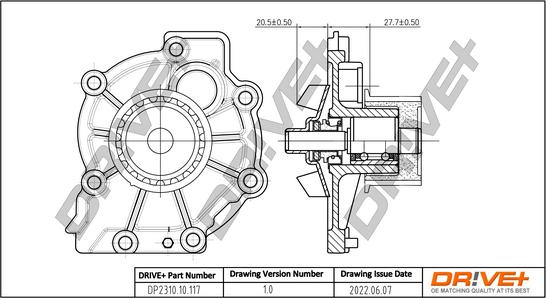 Dr!ve+ DP2310.10.117 - Water Pump autospares.lv