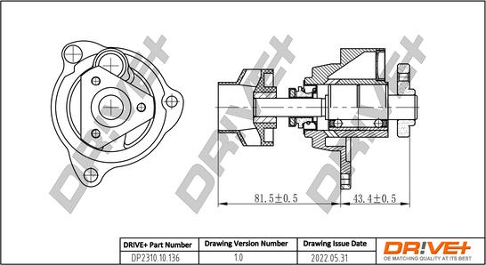 Dr!ve+ DP2310.10.136 - Water Pump autospares.lv