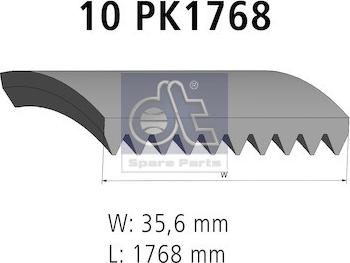 DT Spare Parts 4.80726 - V-Ribbed Belt autospares.lv