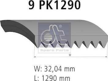 DT Spare Parts 6.31522 - V-Ribbed Belt autospares.lv