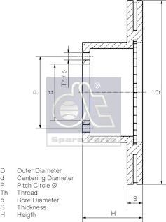 DT Spare Parts 4.67596 - Brake Disc autospares.lv