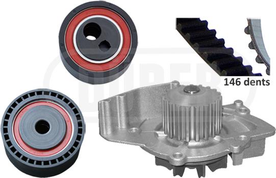 Dürer PA121351 - Water Pump & Timing Belt Set autospares.lv