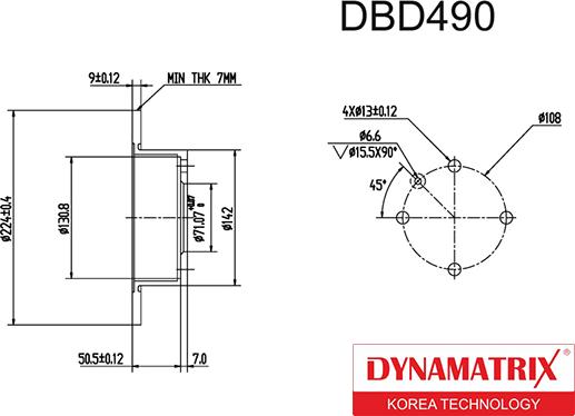 Dynamatrix DBD490 - Brake Disc autospares.lv