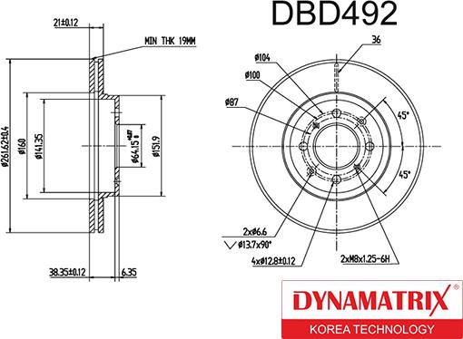 Dynamatrix DBD492 - Brake Disc autospares.lv