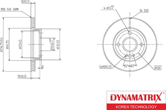 Dynamatrix DBD497 - Brake Disc autospares.lv