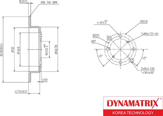 Dynamatrix DBD468 - Brake Disc autospares.lv