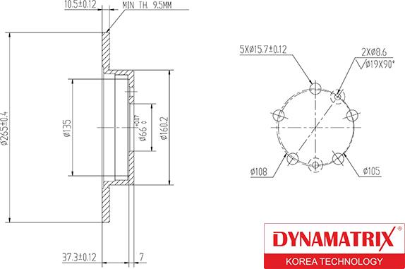 Dynamatrix DBD556 - Brake Disc autospares.lv