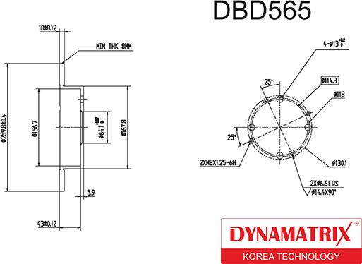 Dynamatrix DBD565 - Brake Disc autospares.lv