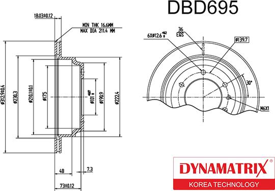 Dynamatrix DBD695 - Brake Disc autospares.lv