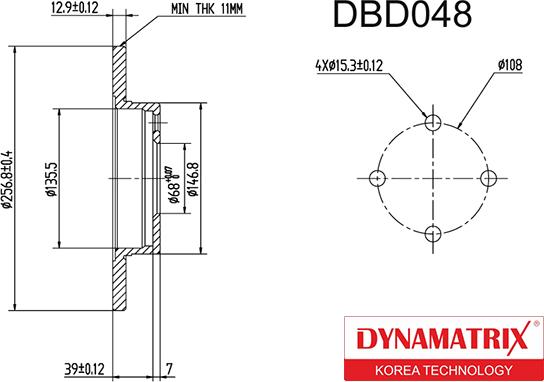 Dynamatrix DBD048 - Brake Disc autospares.lv