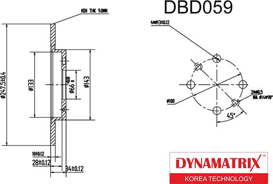 Dynamatrix DBD059 - Brake Disc autospares.lv