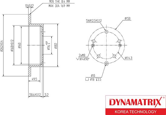 Dynamatrix DBD1945 - Brake Disc autospares.lv