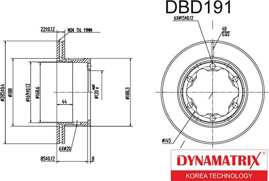 Dynamatrix DBD191 - Brake Disc autospares.lv