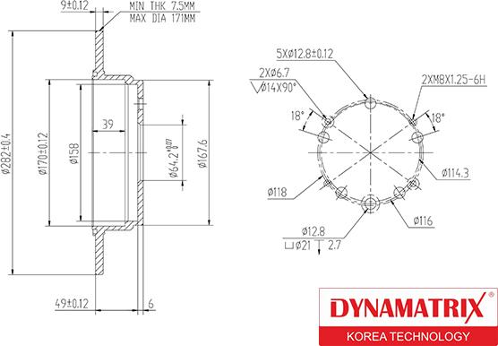 Dynamatrix DBD1933 - Brake Disc autospares.lv