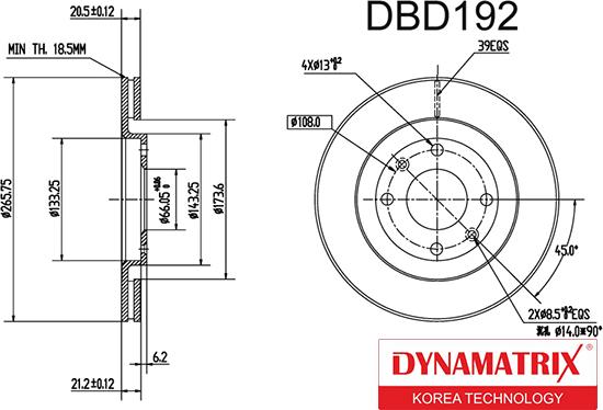 Dynamatrix DBD192 - Brake Disc autospares.lv