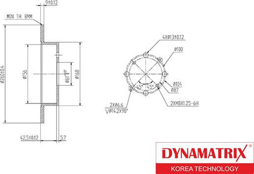 Dynamatrix DBD1466 - Brake Disc autospares.lv