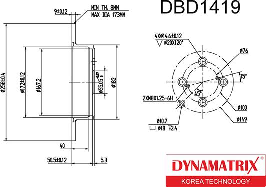 Dynamatrix DBD1419 - Brake Disc autospares.lv