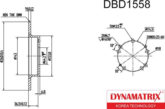 Dynamatrix DBD1558 - Brake Disc autospares.lv