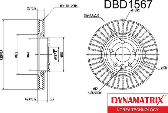 Dynamatrix DBD1567 - Brake Disc autospares.lv