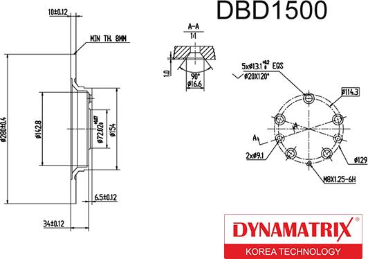 Dynamatrix DBD1500 - Brake Disc autospares.lv