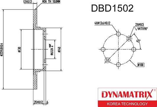 Dynamatrix DBD1502 - Brake Disc autospares.lv