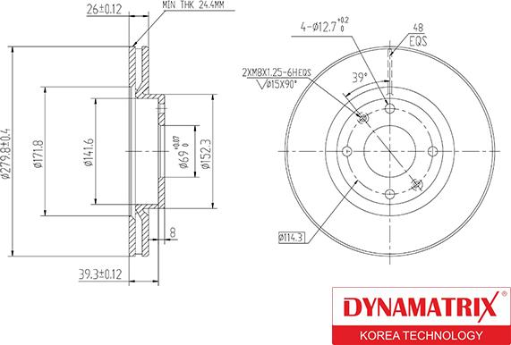 Dynamatrix DBD1522 - Brake Disc autospares.lv