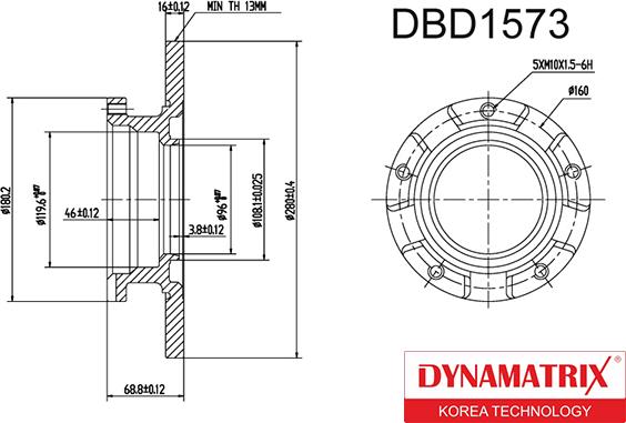 Dynamatrix DBD1573 - Brake Disc autospares.lv