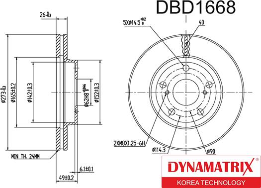 Dynamatrix DBD1668 - Brake Disc autospares.lv