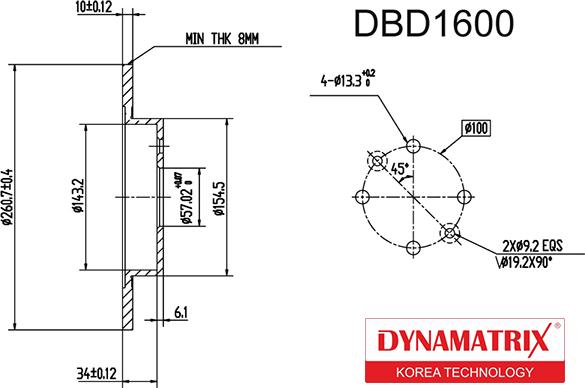 Dynamatrix DBD1600 - Brake Disc autospares.lv