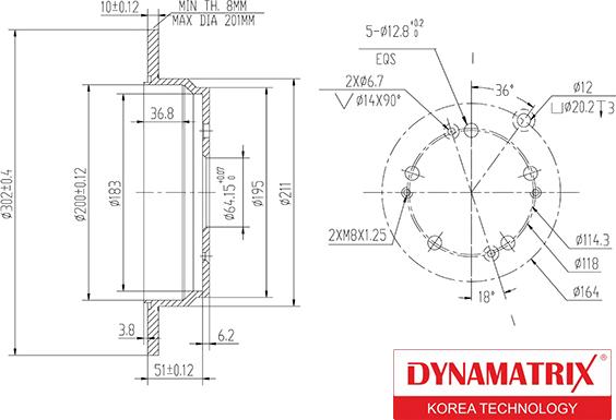 Dynamatrix DBD1608 - Brake Disc autospares.lv