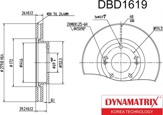 Dynamatrix DBD1619 - Brake Disc autospares.lv