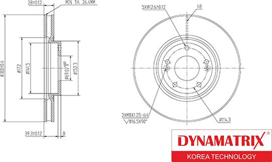 Dynamatrix DBD1630 - Brake Disc autospares.lv