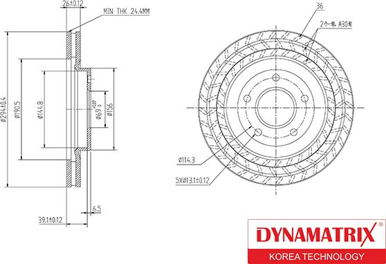 Dynamatrix DBD1624 - Brake Disc autospares.lv