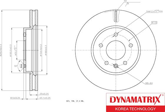 Dynamatrix DBD1625 - Brake Disc autospares.lv