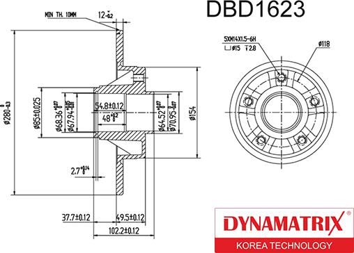 Dynamatrix DBD1623 - Brake Disc autospares.lv