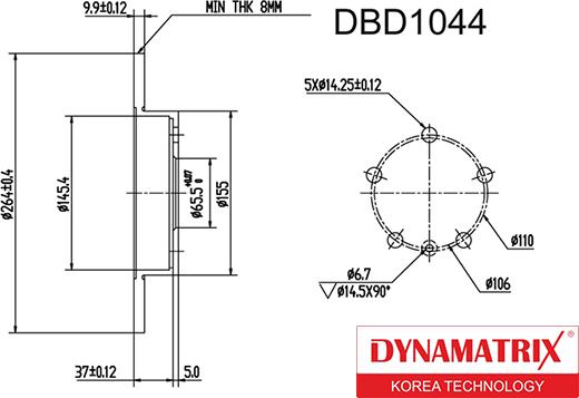 Dynamatrix DBD1044 - Brake Disc autospares.lv