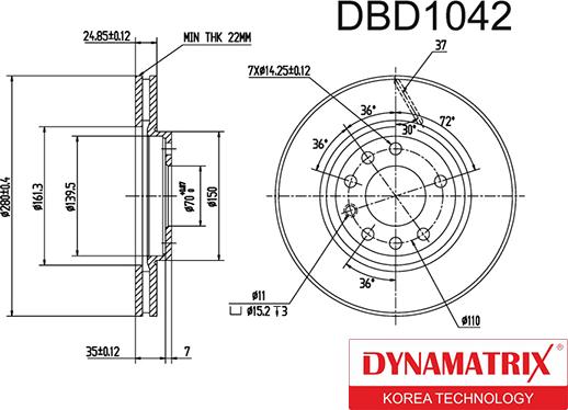 Dynamatrix DBD1042 - Brake Disc autospares.lv