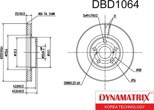 Dynamatrix DBD1064 - Brake Disc autospares.lv