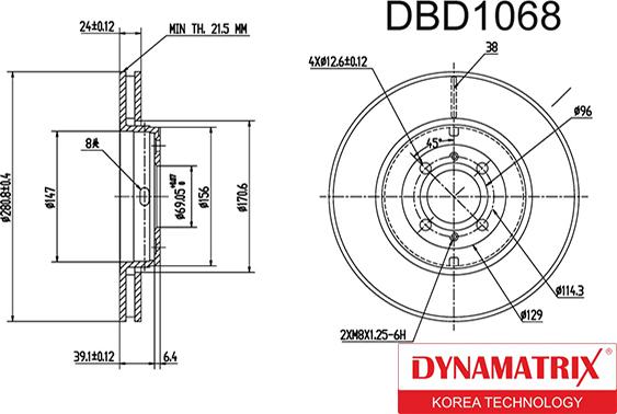 Dynamatrix DBD1068 - Brake Disc autospares.lv