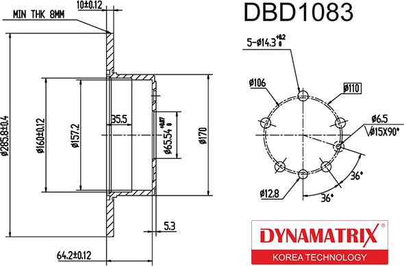 Dynamatrix DBD1083 - Brake Disc autospares.lv