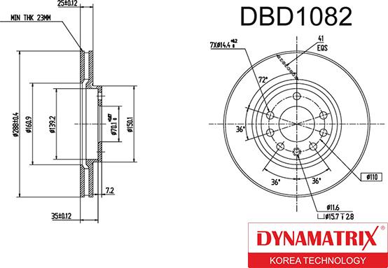 Dynamatrix DBD1082 - Brake Disc autospares.lv