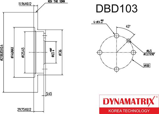 Dynamatrix DBD103 - Brake Disc autospares.lv