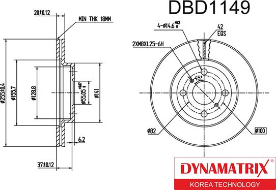 Dynamatrix DBD1149 - Brake Disc autospares.lv